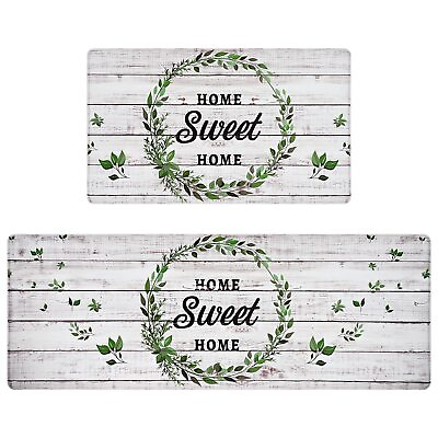 #ad 2 Pcs Farmhouse Kitchen Rugs Sweet Home Kitchen Mats for Floor Waterproof K... $43.62