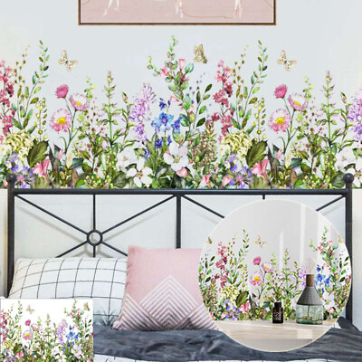 #ad #ad Flower DIY Rain forest style Living Room Plant Sticker Wall Butterfly Decal $9.37