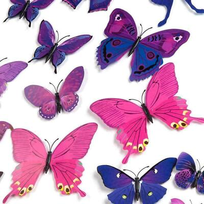 #ad NEW 12 Pcs 3D Butterfly Wall Stickers PVC Children Room Decal Home E 32 m 01 $5.89