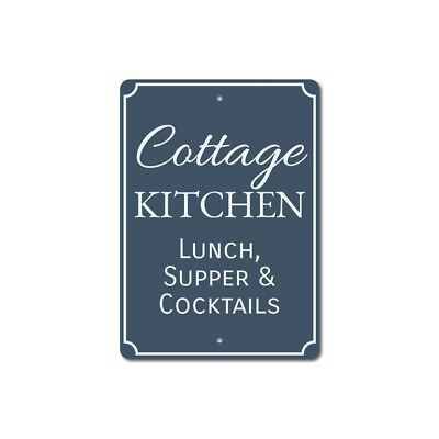 #ad Cottage Kitchen Sign Cottage Kitchen Decor Supper Aluminum Metal Sign $74.25