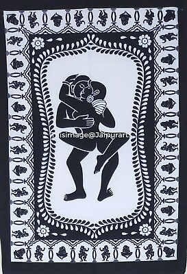 #ad Tapestry Indian Black amp; White Throw Kamasutra Poster Home Decor Wall Hanging Art $12.18