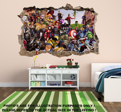 #ad #ad Marvel Superhero Wall Art Stickers Mural Decal Kids Bedroom Decor GBP 3.89