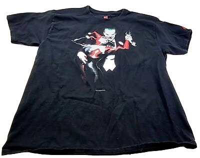 #ad #ad Vintage 90s Y2K Joker Harley Quinn T Shirt L Batman DC Comics Graphitti Hanes $20.82