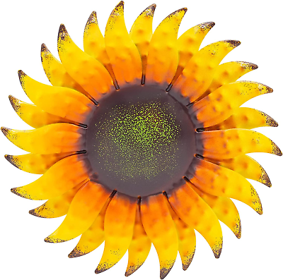 #ad 6X6 Inches Sunflower Metal Flowers Wall Decor Metal Wall Art Decorations Hanging $6.99