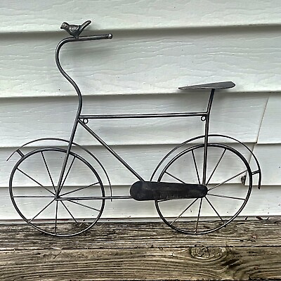 #ad Metal Bicycle Wall Decor with sitting bird 30quot; X 22quot; $23.76