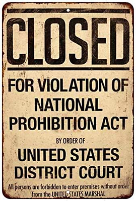 #ad Closed Prohibition Sign Vintage Decorations Speakeasy Roaring 20S Poster 1920S G $35.49
