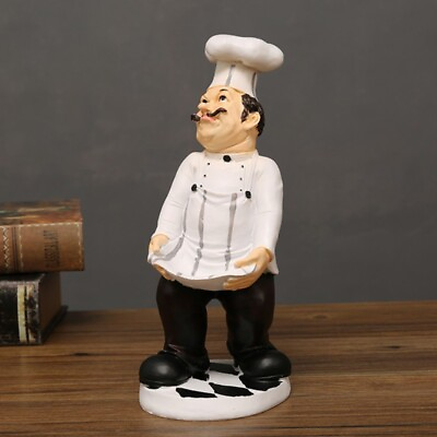 #ad #ad 3D Chef Figurine Statue Cook 11x12.5x28cm Apron Cook $45.18