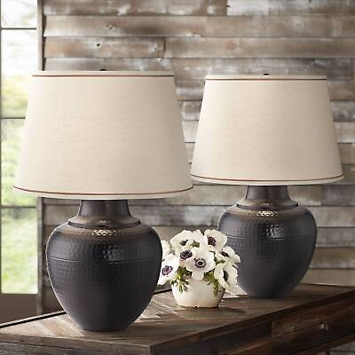 #ad Brighton Rustic Table Lamps 27 1 4quot; Tall Set of 2 Bronze Hammered for Bedroom $239.98