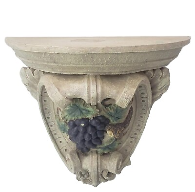 #ad Set Of 2 Beautiful Large Wall Sconce Shelves Grapes amp; Vines Design 12×14x5quot; $31.91