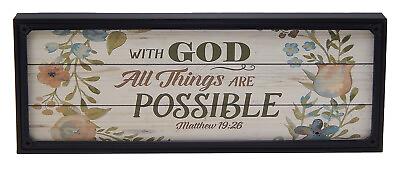 With God All Things Are Possible Rustic Farmhouse Sign Scripture Art Decor Print $14.99
