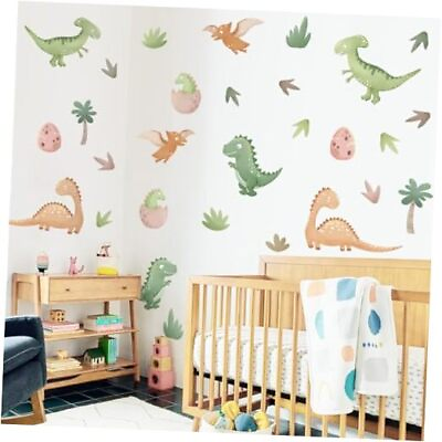 #ad Watercolor Dinosaur Wall Stickers Dinosaur Footprints Wall Decals Dinosaur $23.69