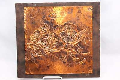 #ad Owl Tin Wall Metal Art 12quot; x 12quot; signed $29.99