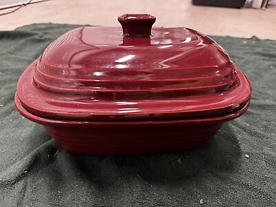 #ad PAMPERED CHEF Family Heritage Collection Stoneware Roaster Cranberry 060408 $31.88