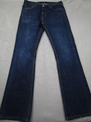 #ad Levis 527 Jeans Mens 34x34 Blue Bootcut Denim Distressed Workwear Logo Modern A2 $34.97