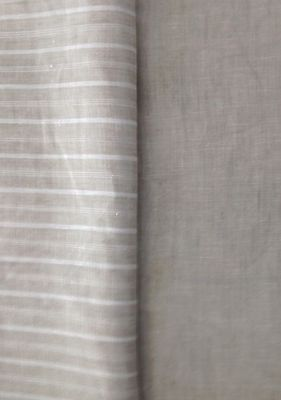 #ad 100% Linen Fabric Yarn Dyed Stripe and Coordinated Solid Color Natural $14.95