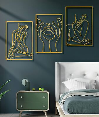 #ad Gold Wall Decor for Bedroom Wall Art for Living Room Minimalist Modern Wall... $37.52