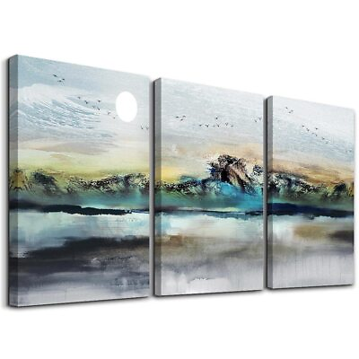 #ad Framed Wall Decor Living Room Canvas Wall Art For Bedroom Abstract Mountain I... $42.57