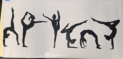 #ad Vinyl Wall Silhouette Sticker Gymnastics Gymnasts Girls Wall Art 45quot;X16quot; $10.19