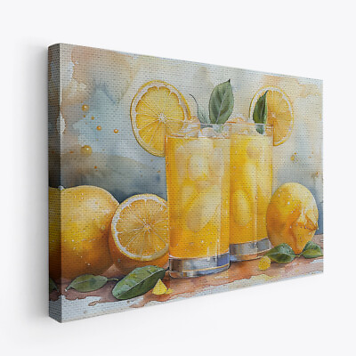 #ad Lemonade Vintage Art Design 4 Horizontal Canvas Wall Art Prints Pictures $149.99