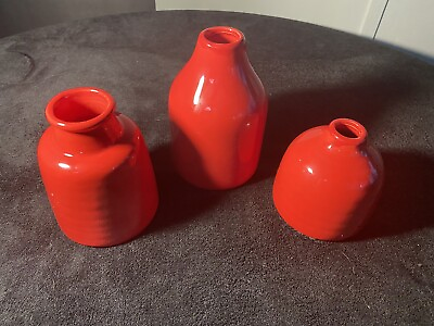 #ad Red Small Vase Set of 3 for Modern Home Decor $30.00