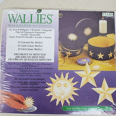 #ad Wallies Celestial Sky Sun Star Kitchen Wall Decor 25 Decals Cutouts $6.00