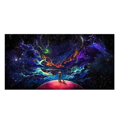 #ad Luminous Space Wall Art Painting Abstract Fantasy Colorful Universe Starry Sky C $86.37