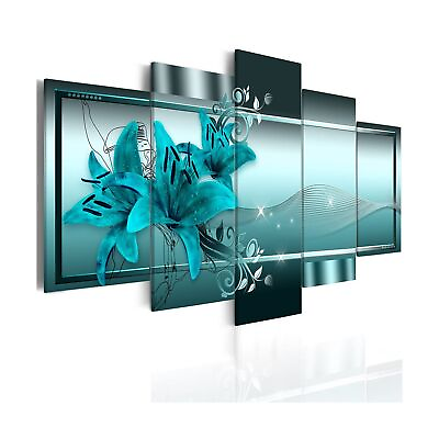 #ad poetart Wall Decor for Bedroom Wall Decor Living Room Teal Flower Picture C... $193.74