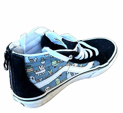 #ad Vans Off the Wall Girls High Top Zip Skate Shoes Youth Sz US Kids 13.5 Llama $49.00