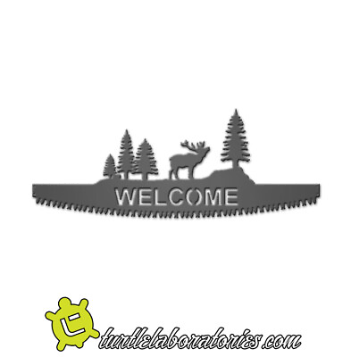 #ad #ad Elk Welcome Saw Sign Metal Wall Art Home Decor Mountain Cabin $45.00