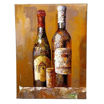 #ad canvas print wall artwork hanging wine bottles dinning kitchen 11.75x16quot; READ $9.99