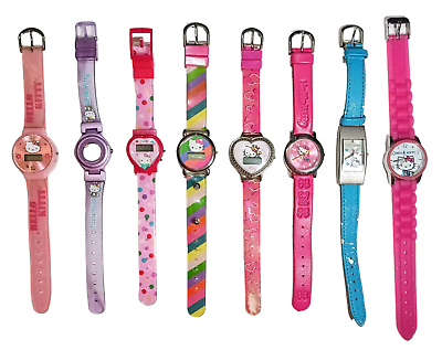 #ad Lot 8 Hello Kitty Sanrio Girls Watches Vintage amp; Modern For Parts or Repair $32.50