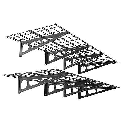 Floating 2 Pack 2x6ft 24 inch by 72 inch Wall Shelf Garage Storage Rack Wall $129.99