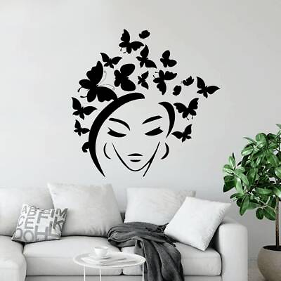 #ad #ad Butterflies Hair Wall Decal Butterfly Head Art Vinyl Nursery Girls Room Bedroom $149.60