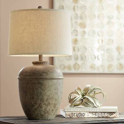 #ad Otero Rustic Table Lamp 27quot; Tall Faux Mottled Stone for Bedroom Living Room $99.95