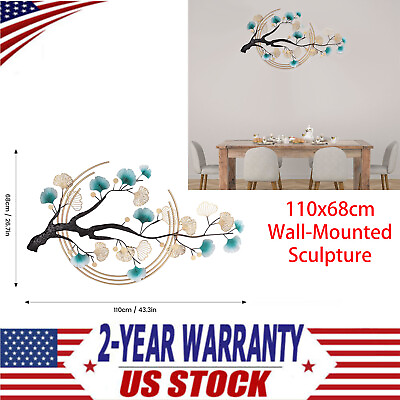 #ad Modern Luxury Metal Wall Art Decoration 3D Ginkgo Tree Leaf Metal Wall Art Décor $93.45