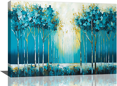 #ad Abstract Tree Large Wall Art for Living Room Forest Tree Canvas Painting Prints $85.76