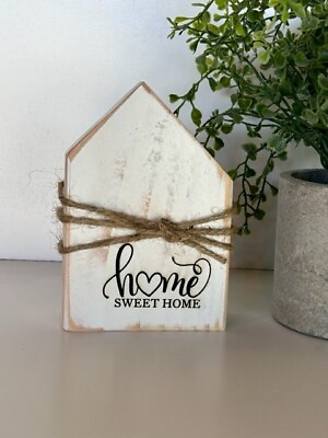 #ad home sweet home Rustic Vintage Country Farmhouse Wood Lt. House Decor $12.00