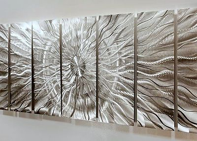 #ad Abstract Silver Metal Wall Art Etched Hanging Sculpture Decor for Indoor Outdoor $775.00