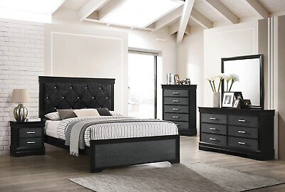 NEW Black 5PC Queen King Twin Full Modern Contemporary Bedroom Set B D M N C $1269.99