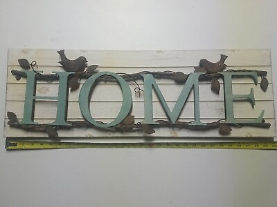 #ad Rustic Weathered quot;HOMEquot; Wall Sign Country Decor Natural Patina 30quot; $45.00