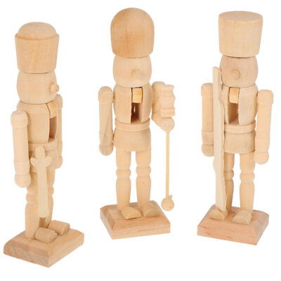 #ad Christmas Wood Nutcracker Figurines DIY Decor 12cm $11.55