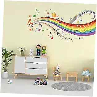 #ad Colorful Music Rainbow Wall Stickers Peel and Stick Wall Decals Removable $20.79