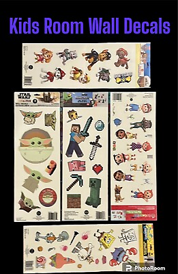 #ad 5 Sets Children’s Kids Room Cartoon Wall Decals Home Decor Accents Decorations $11.99