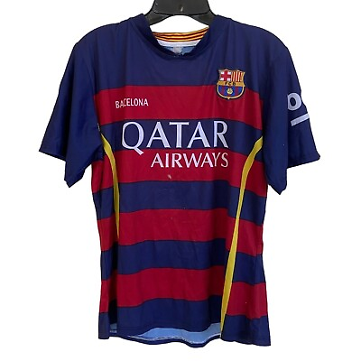 #ad Lionel Messi Jersey Home Barcelona FCB Quatar Airways Chest 42quot; Large $18.69