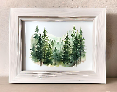 #ad Forest Wall Art Print Pine Trees Mountains Wall Art Decor Print Home Decor $9.99
