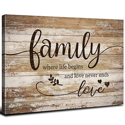 #ad Rustic Farmhouse Wall Art Brown Family Signs for Kitchen amp; Dining Room $31.18