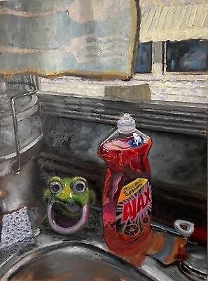 #ad Original Art Kitchen Sink Realism quot;Matronly Reduxquot; Painting Still Life $475.00