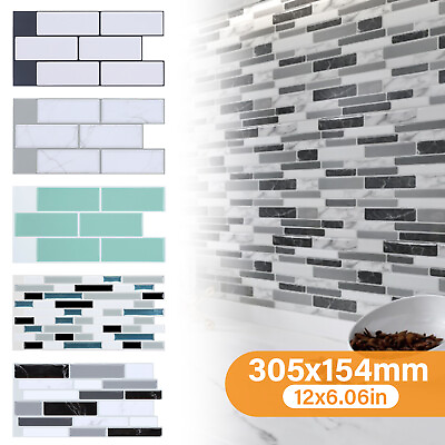 #ad 1 50pcs Mosaic Self Adhesive Tile Wall Stickers Bathroom Kitchen Home Decor $54.99