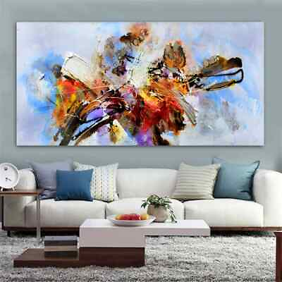 #ad Abstract Colorful Canvas Painting Wall Art Mural For Living Room Decorative Art $19.94