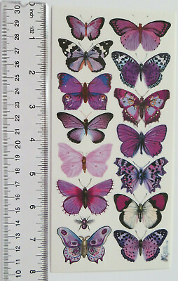 Antique Collection Violette GRAPE BUTTERFLIES 1 Sheet Butterfly Stickers #C81 $3.12